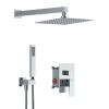 Shower System, Ultra-thin WShower head Handheld Shower Set, 2 Way Pressure Balance Shower Valve Kit,Chromeall Mounted Shower Faucet Set for Bathroom w
