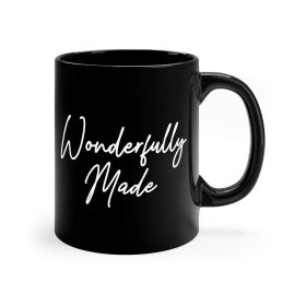Black Ceramic Mug - 11oz, Wonderfully Made
