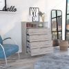 Dover 4-Drawer Rectangle Dresser Light Gray