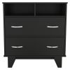 Aaron 2-Drawer 2-Shelf Dresser Black Wengue