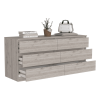 Asteria 6 Drawer Double Dresser, Metal Handles -Light Gray