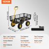 VEVOR Steel Garden Cart, Heavy Duty 900 lbs Capacity, with Removable Mesh Sides to Convert into Flatbed, Utility Metal Wagon with 180¬∞ Rotating Handl