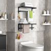 Towel Racks for Bathroom Wall Mounted,23.6" Foldable Towel Holder with Two Towel Bars and Hooks, for Bathroom Lavatory Hotels Apartments Dormitories M