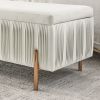Elegant Upholstered Velvet Storage Bench with Cedar Wood Veneer, Large Storage Ottoman with Electroplate Iron Legs for Hallway Living Room Bedroom, Be