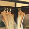 [VIDEO provided] U_STYLE 8.9 Ft. W x 5.9 Ft. D Outdoor Gazebo with Convertible Swing Bench, Double Roof Soft Canopy Garden Backyard Gazebo with Mosqui