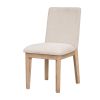 TOPMAX 6-Piece Dining Table Set with Upholstered Dining Chairs and Bench,Farmhouse Style, Tapered Legs, Natural+Beige