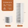 Plastic Stackable Shoe Storage Organizer for Closet, oldable Shoe Sneaker Containers Bins Holders (6 Tier, White)
