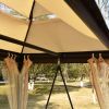 [VIDEO provided] U_STYLE 8.9 Ft. W x 5.9 Ft. D Outdoor Gazebo with Convertible Swing Bench, Double Roof Soft Canopy Garden Backyard Gazebo with Mosqui