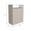 Dover 4-Drawer Rectangle Dresser Light Gray
