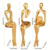 3pcs, Resin Three Combinations Of Sitting Posture Abstract Figures Statue, Thinker Resin Crafts Ornaments, Scene Decor, Room Decor, Indoor Decor, Diy
