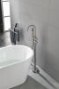 Mount Bathtub Faucet Freestanding Tub Filler Brushed Nickel Standing High Flow Shower Faucets with Handheld Shower Mixer Taps Swivel Spout