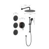 Shower System with Shower Head, Hand Shower, Slide Bar, Bodysprays, Shower Arm, Hose, Valve Trim, and Lever Handles