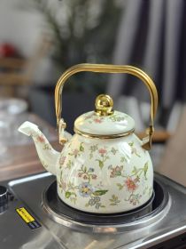 Enamel Enamel Outdoor Water Boiling Tea Making Special Metal Enamel Pot (Option: Aromatic Flower-1200ML)