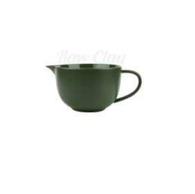 Ceramic Mixing Bowl Egg Beating Handle Baking At Home Pointed Drainage (Option: Green-S)