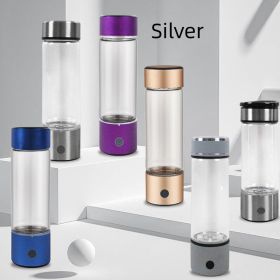 Hydrogen And Oxygen Separation Hydrogenrich Water Cup (Option: 420ml-Silver)