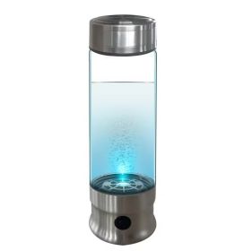 Portable Hydrogen-rich Cup Smart Glass Hydrogen Suction Cup (Option: 410ml-Silver)