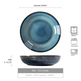 Ceramic River Snail Rice Noodle Bowl Household Large Bowl Meal Soup (Option: Stars Deep Plates)