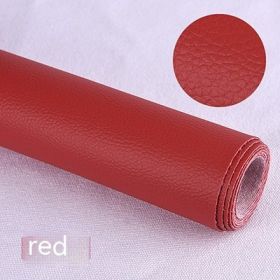 Litchi Self-adhesive Leather Refurbished Bedside And Sofa Repair Patch Leather Patch (Option: Red-137x50cm)