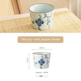 Stove Cooking Tea Ceramic Cup (Option: Color Pepper Flower Teacup-200ml)