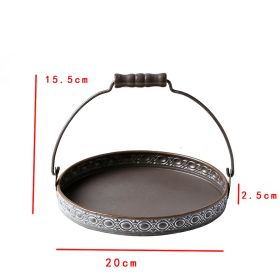 Retro Iron Art Food Tray Round Filming Prop Decoration (Option: Small Size)