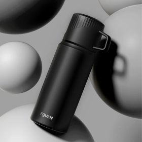 Simple 304 Stainless Steel Tea Water Separation Portable Insulation Cup (Option: Black-450ML)