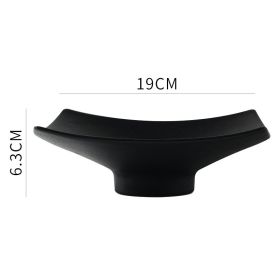 Ceramic Frosted Plate Japanese-style Square High Leg Dinner Plate Tableware Creative Snacks Plate Household Ins Style Salad Dish (Color: Black)