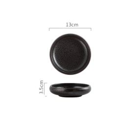 Japanese Ceramic Plate Commercial Tableware (Option: Black Rhyme Small Size)