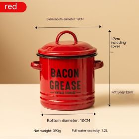 Enamel Cans Multifunctional Seasoning Jar (Option: Enamel Cans Red-1200ml)