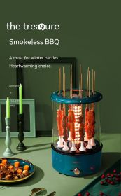 Automatic Multi-function Smoke-free Skewers Machine (Color: Blue)