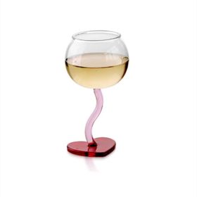 Home Fashion Love White Wine Goblet (Color: Red)