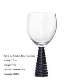 Model Room Decorative Red Wine Champagne Glass Table Decoration Goblet Black Thread Shaped Cup (Option: Threaded Black Red Wine Glass)